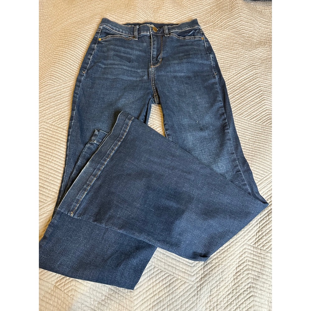 a.n.a Women High Rise High Heel Super Flare Jeans Dark Wash Blue Denim Size 6